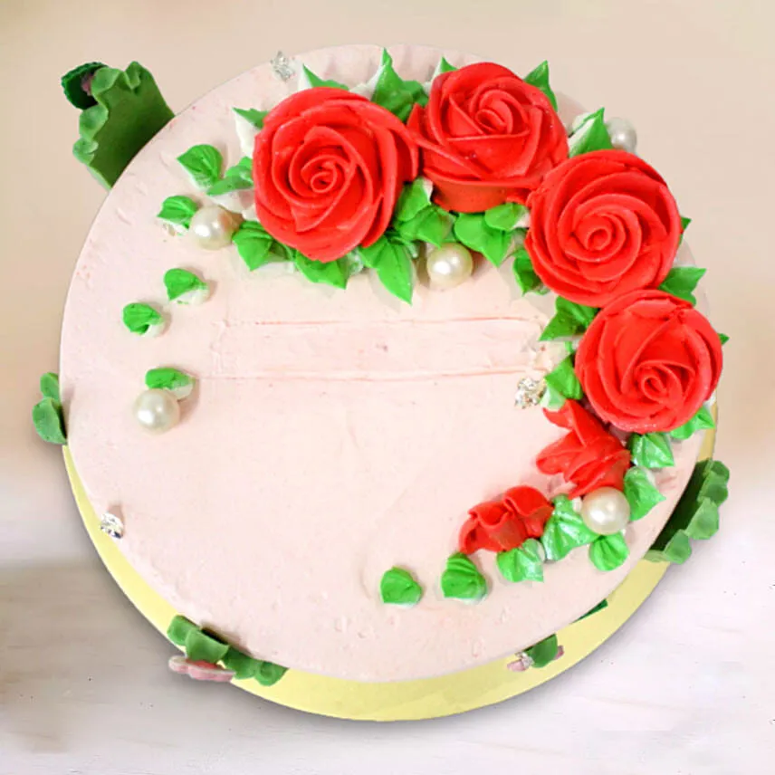 Vanilla Raspberry Money Pulling Cake