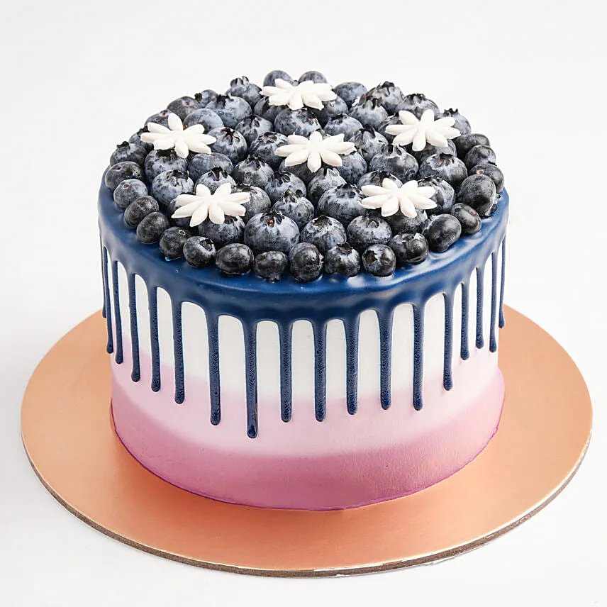 Yummy Blueberry Drip Cake