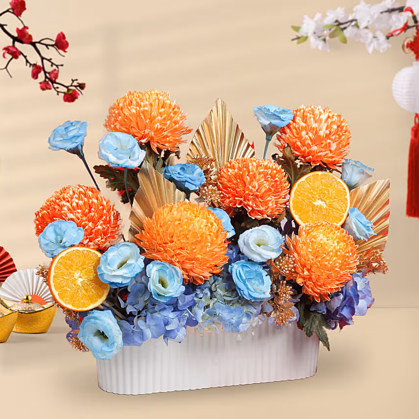 Wishing You Great Fortune Flowers Vase