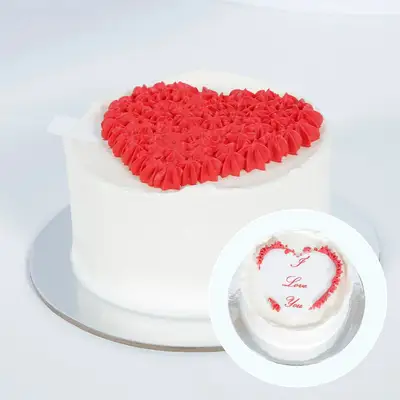 Heart-Shaped Red Velvet Mono Cake - Perfect for Two