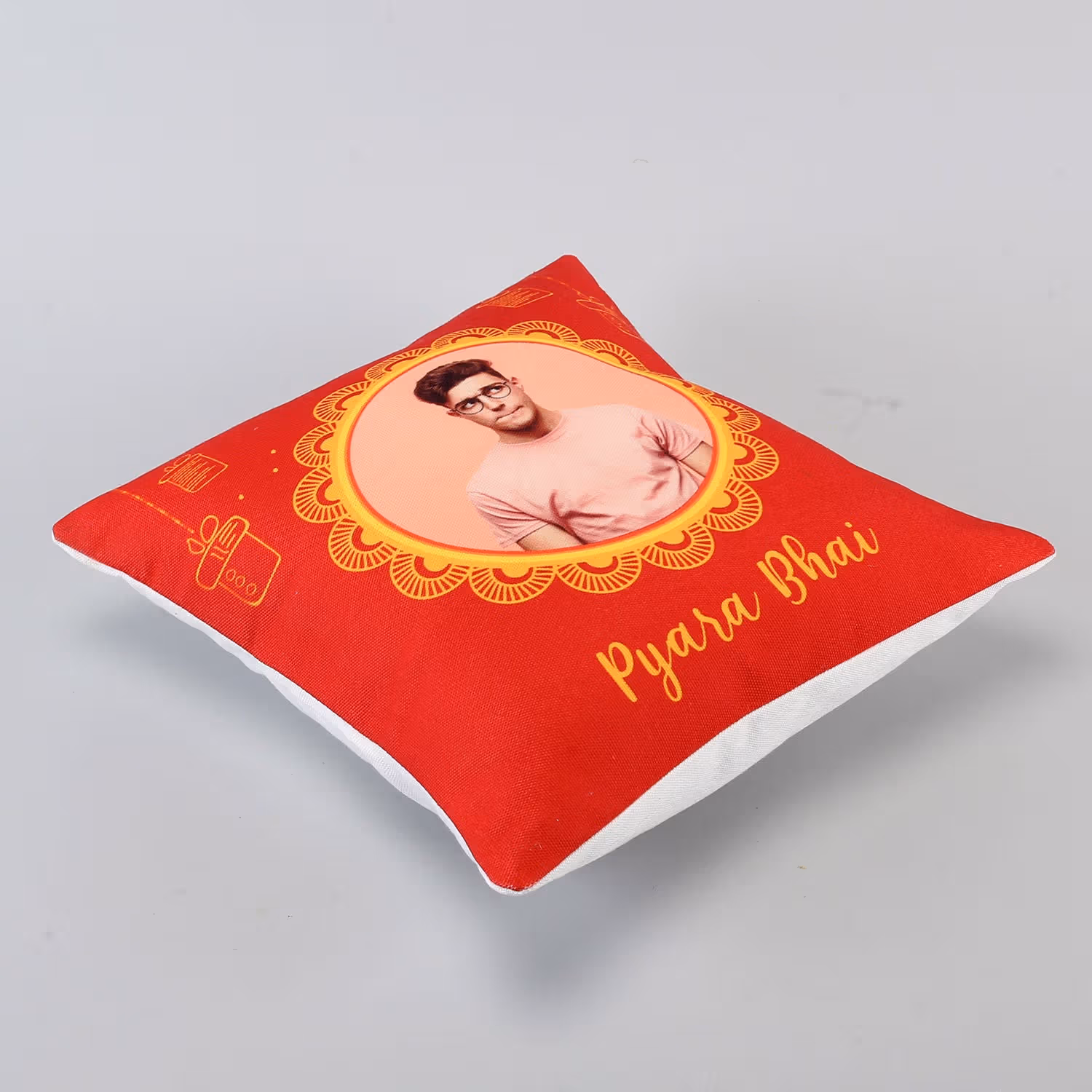 Personalized Bhai Dooj Cushion Gift with Custom Photo