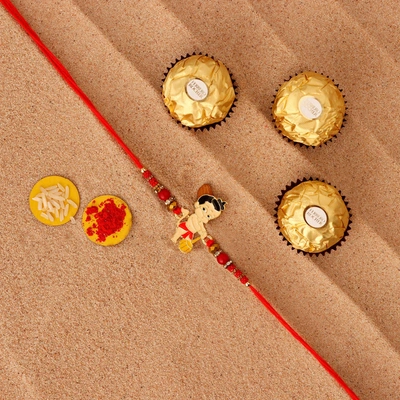 Sneh Holy Bal Hanuman Kids Rakhi with Ferrero Rocher Chocolates - Perfect for Raksha Bandhan