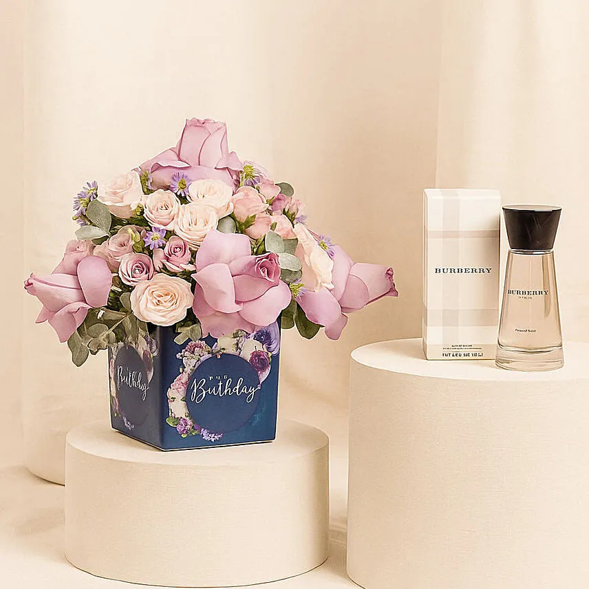 Birthday Roses Arrangement N Perfume