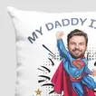 Custom Superhero Caricature Cushion and Mug Set for Dad