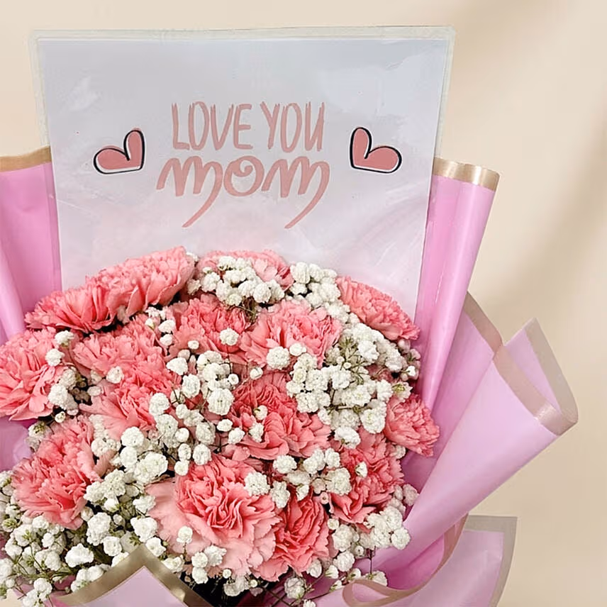 Mothers Love Pink Carnations Bouquet
