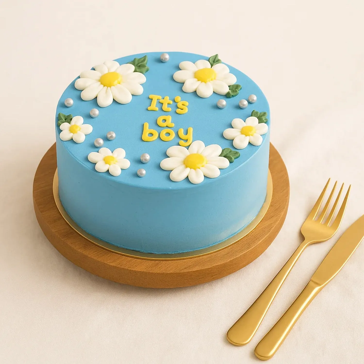 It's A Boy Floral Designer Cake