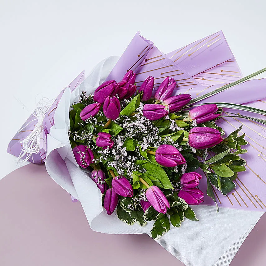 Purple Tulips Beauty Bouquet