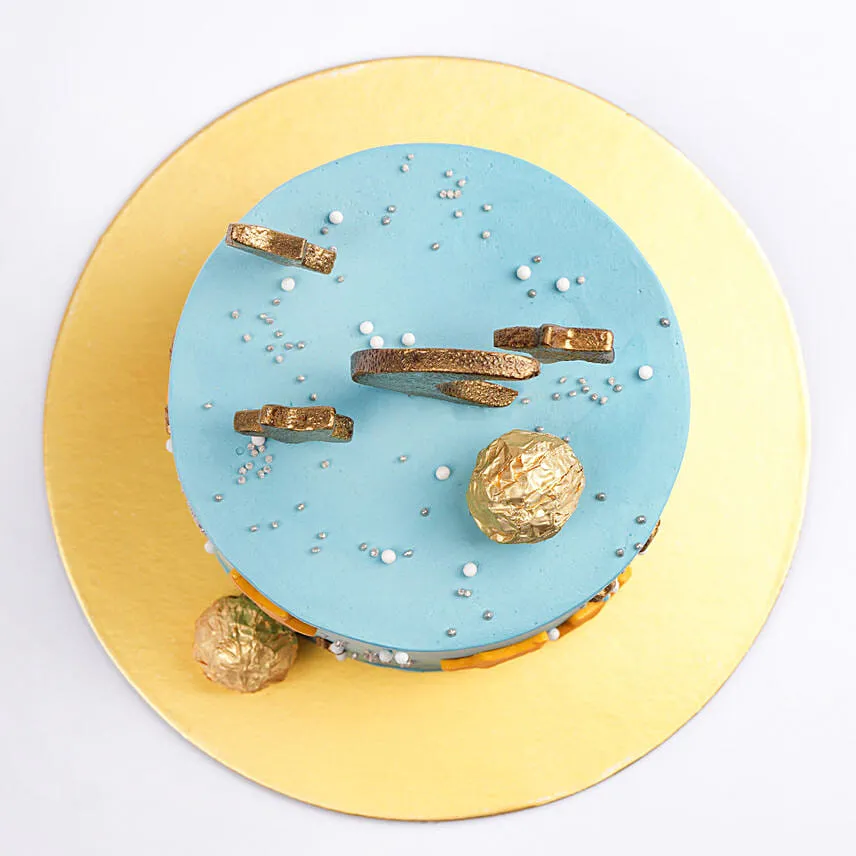 Blue Sky and Moon Cake with Rochers