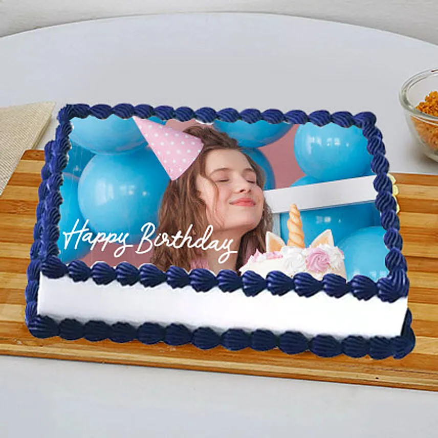 Birthday Photo Cake For BFF- Butterscotch Half Kg Eggless