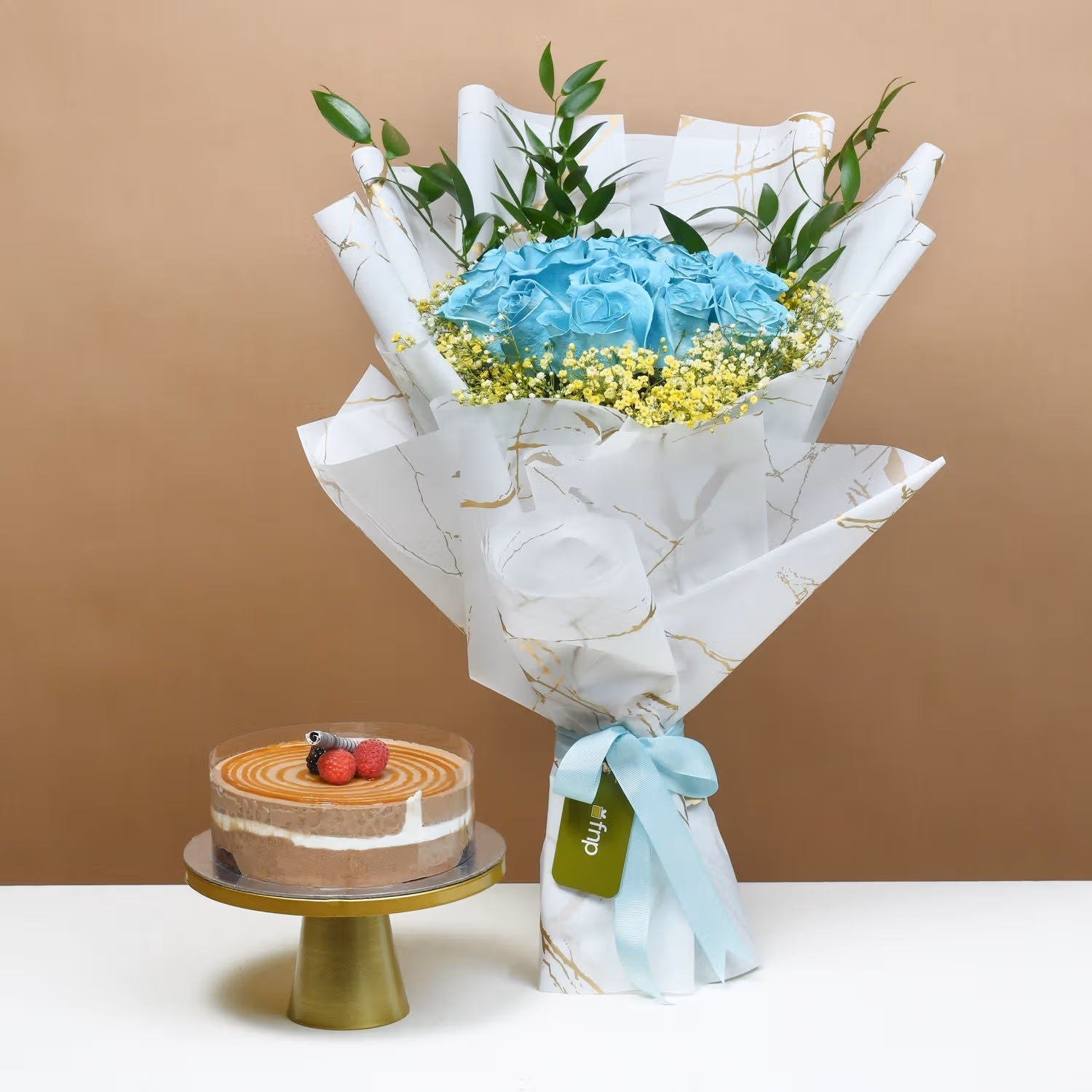 White Roses in a Blue Sea - Bouquet