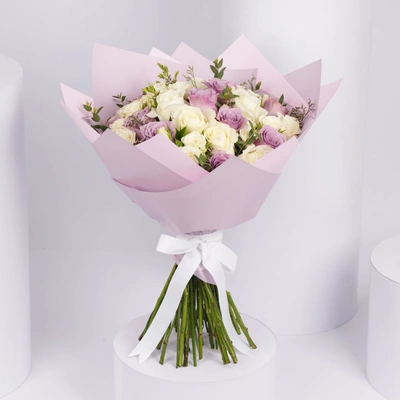Beautiful Purple and White Rose Bouquet