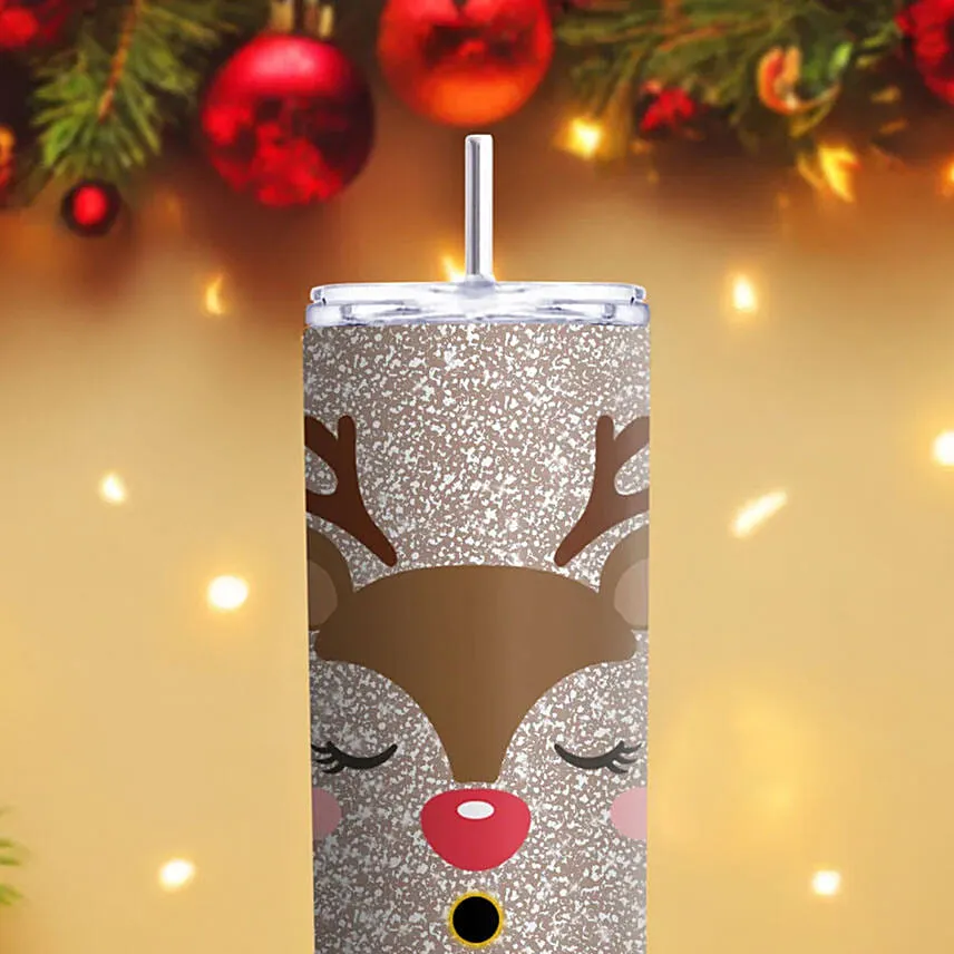 Personlized Reindeer Travel Sipper