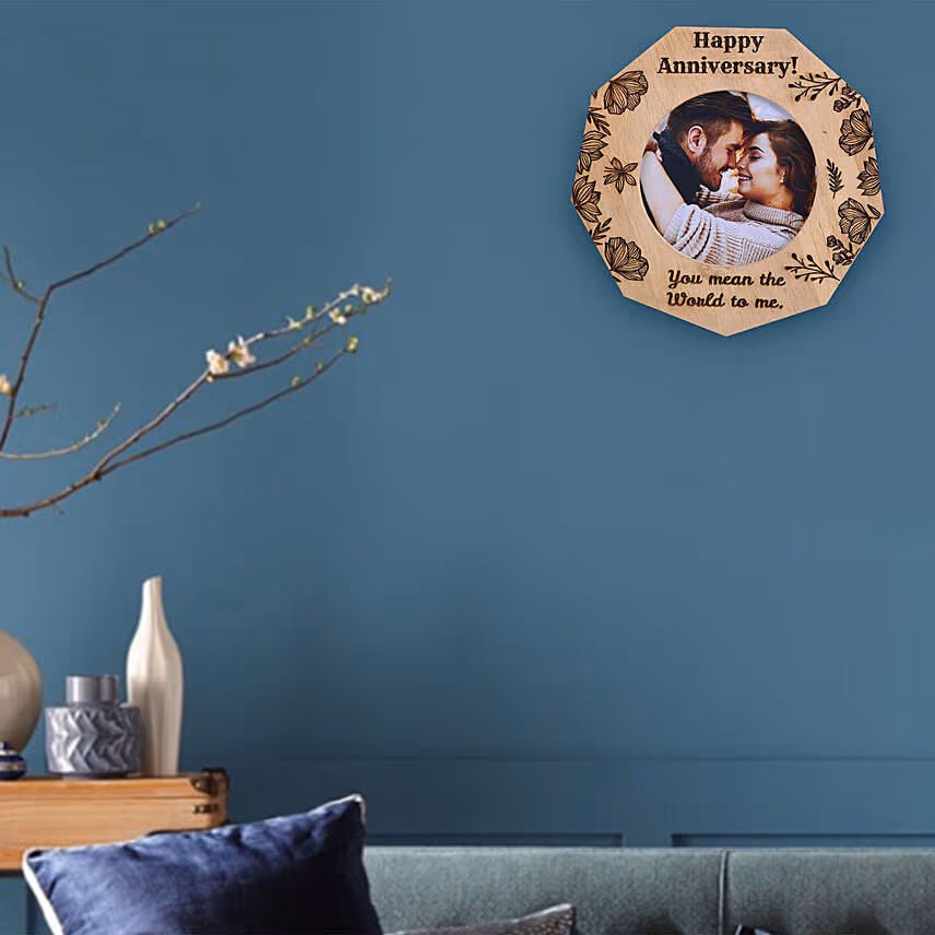romantic anniversary one personalised wooden frame