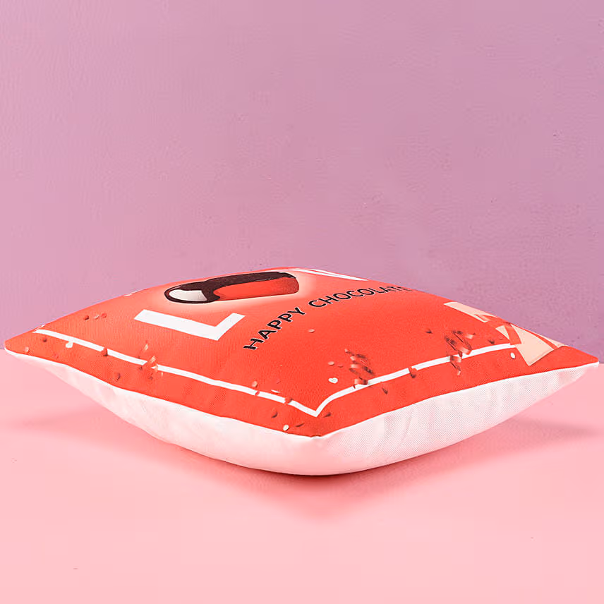 Happy Chocolate Day Love Printed Cushion