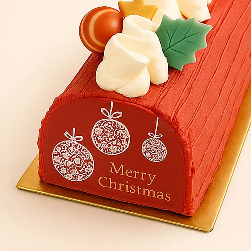 Dubai Chocolate Christmas Log Cake - 800g