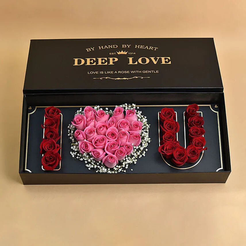 I Love You Floral Arrangement With Moet Champagne For Valentine