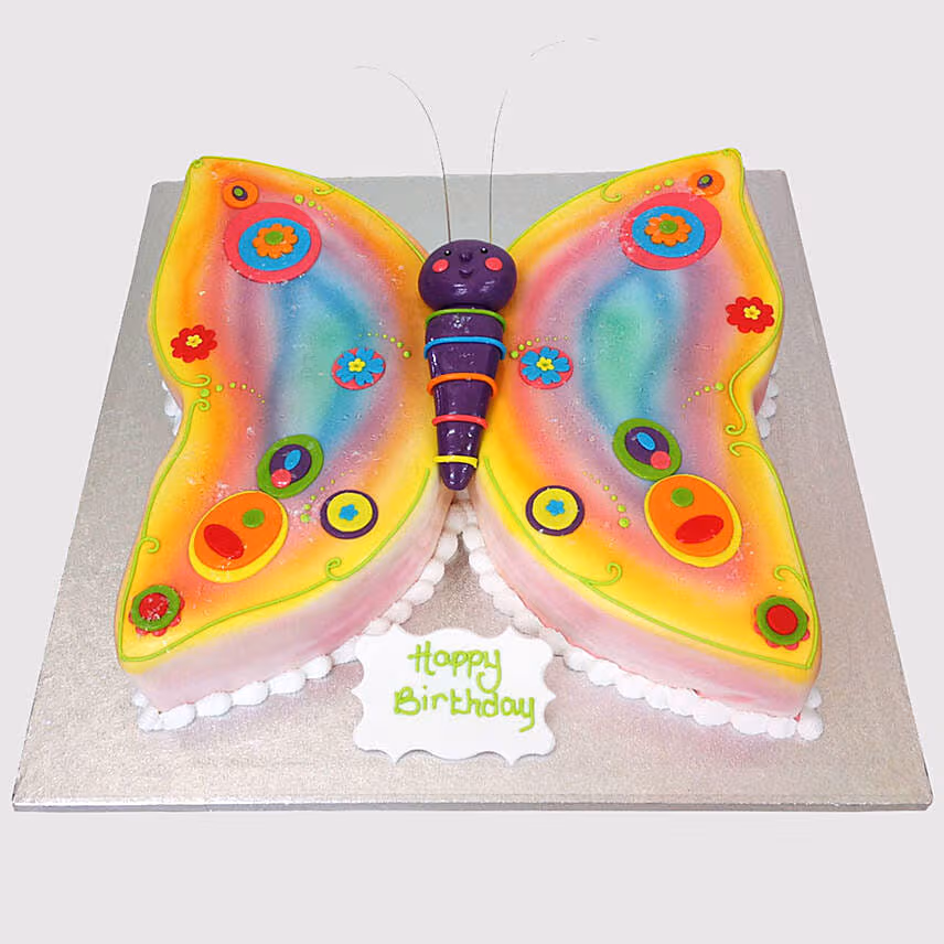 Colouful Butterfly Vanilla Cake