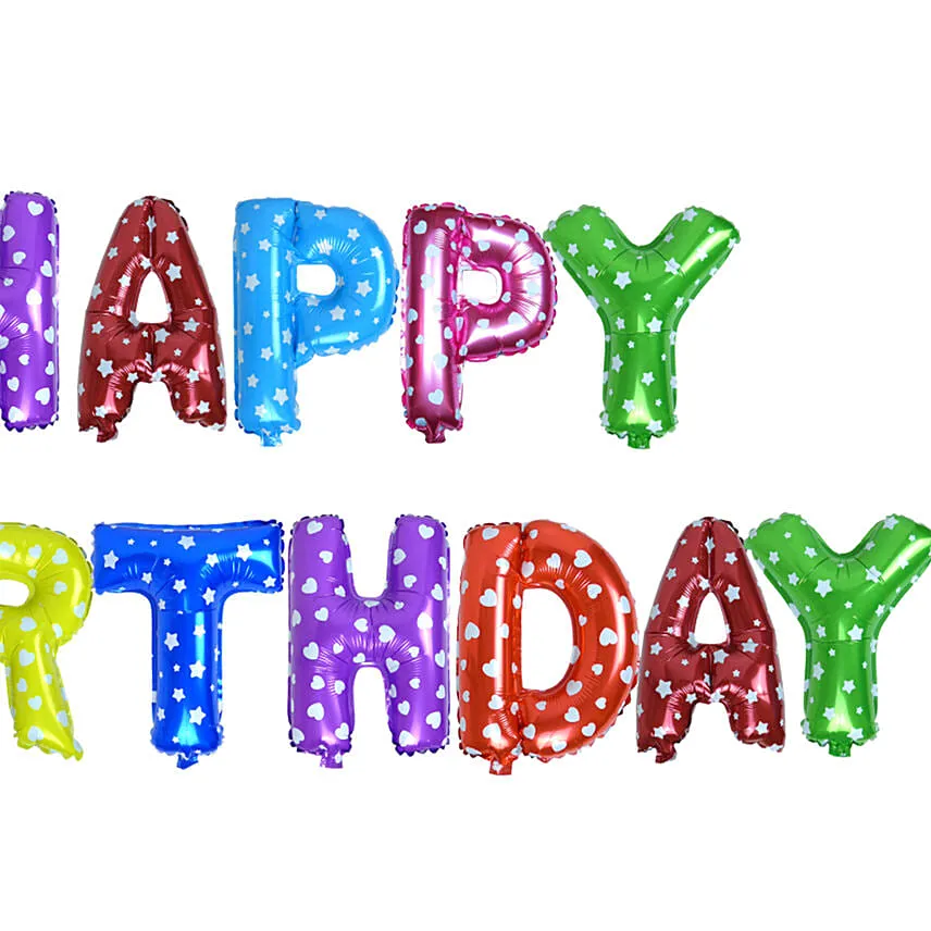 Multi color Happy Birthday Letter Balloons