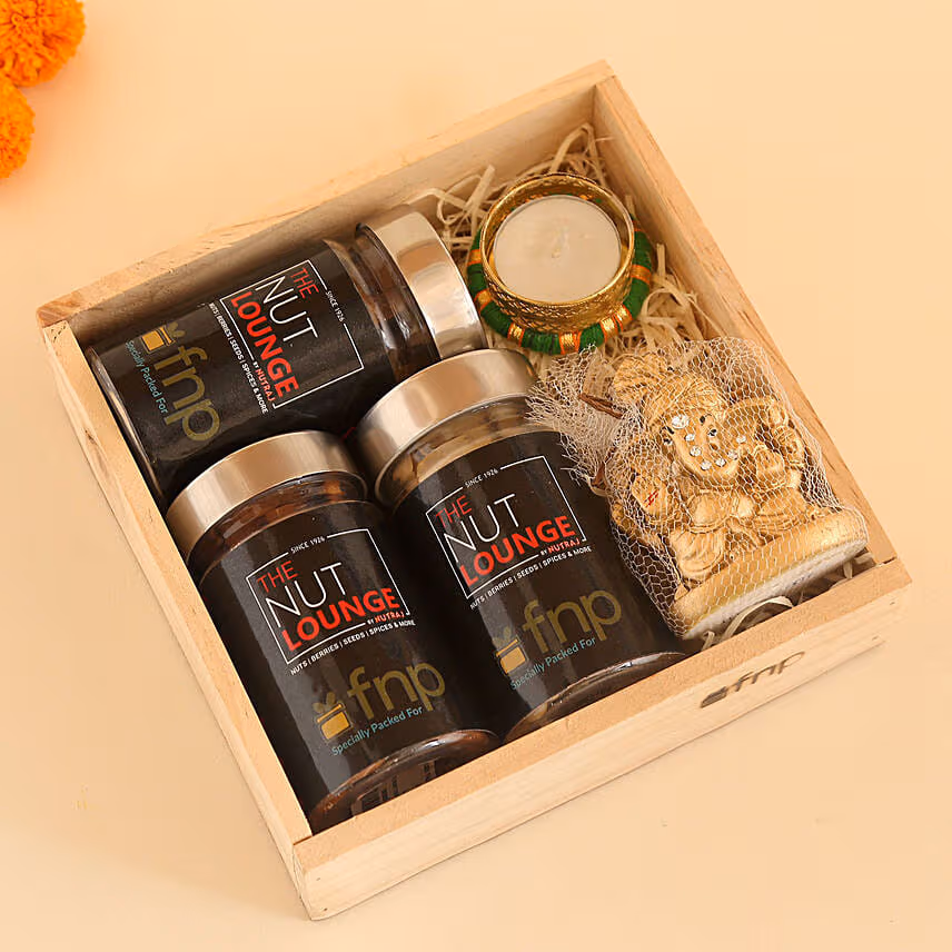 Diwali Wishes With Nutraj Dryfruits Gift Hamper