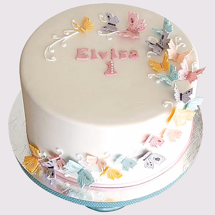 Magical Butterflies Strawberry Cake