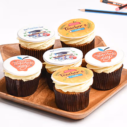 Heartfelt Teachers Day Gift Combo - Blooming Mug & Chocolate Cupcake Delight