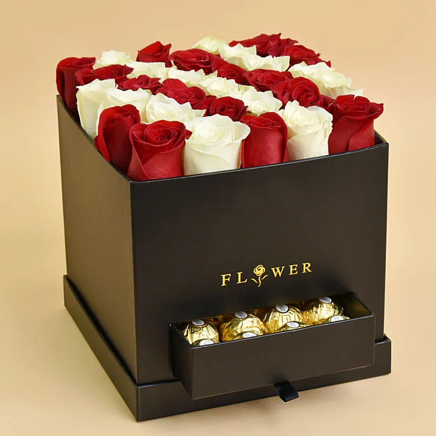 Floral Roses with Chocolates For Valentine