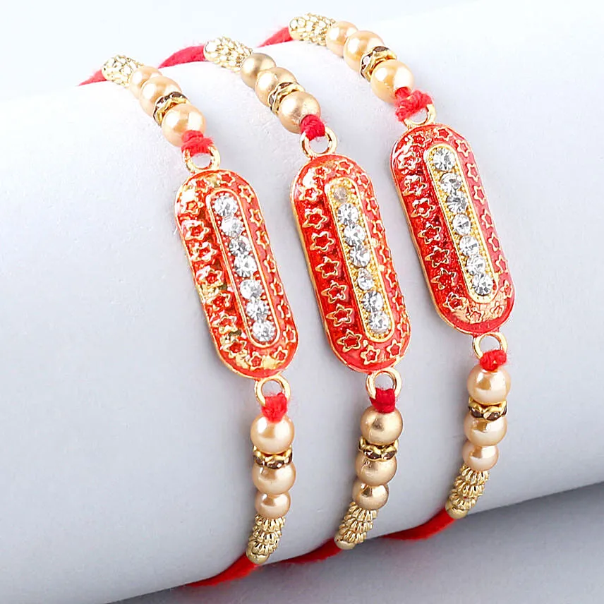 Ethnic Capsule Style Set of 3 Rakhi