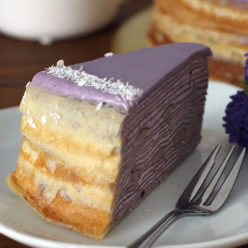 Tempting Purple Sweet Potato Crepe Cake