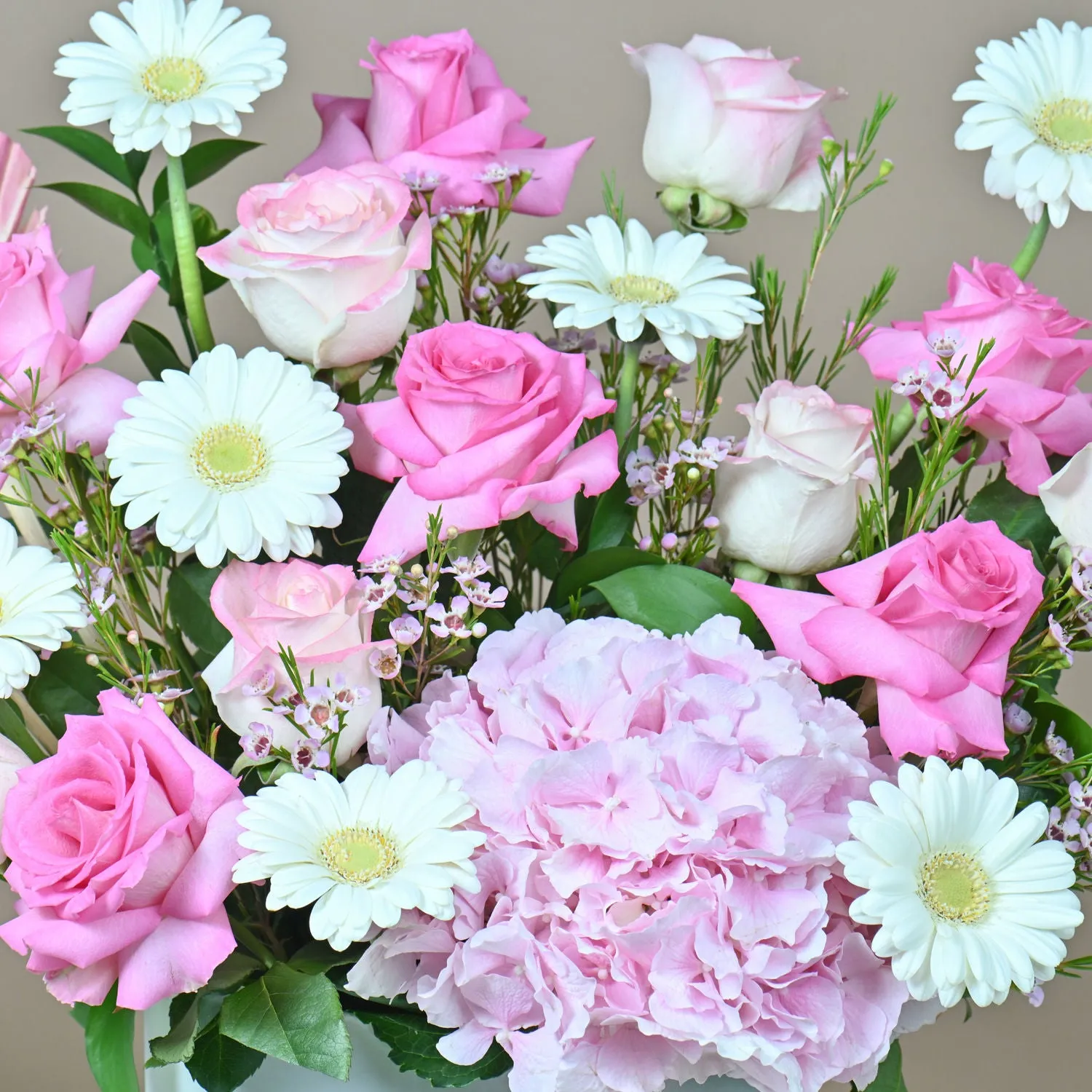 Exquisite Dazzling Flowers Arrangement in Elegant White Box