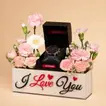 Titan Infinity Display Blue Dial Chronograph Watch with Leather Strap for Men in a Romantic 'I Love You' Flower Box
