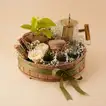Coffee Serving Tray With Flowers & Plants