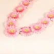 Elegant Pink Gerbera Flower Necklace with Ribbon