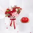Exquisite Rose Bouquet & Delectable Red Velvet Cake Combo