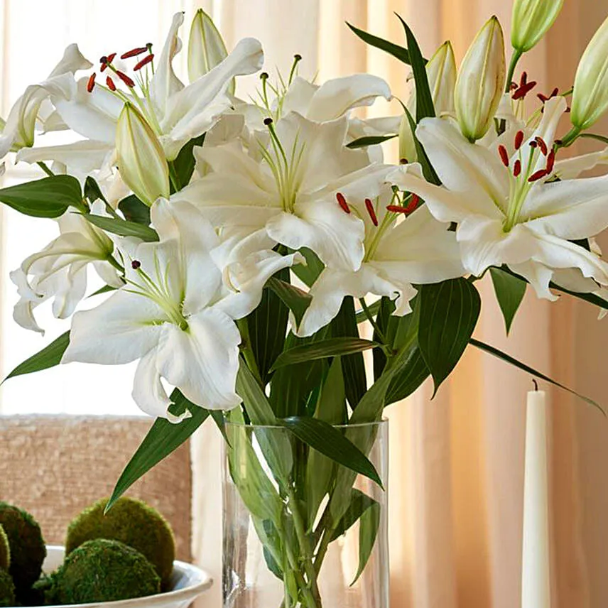 Happiness With Lilies Arrangement And Ferrero Rocher