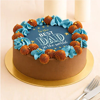 Best Dad in the World Father's Day Chocolate Cake