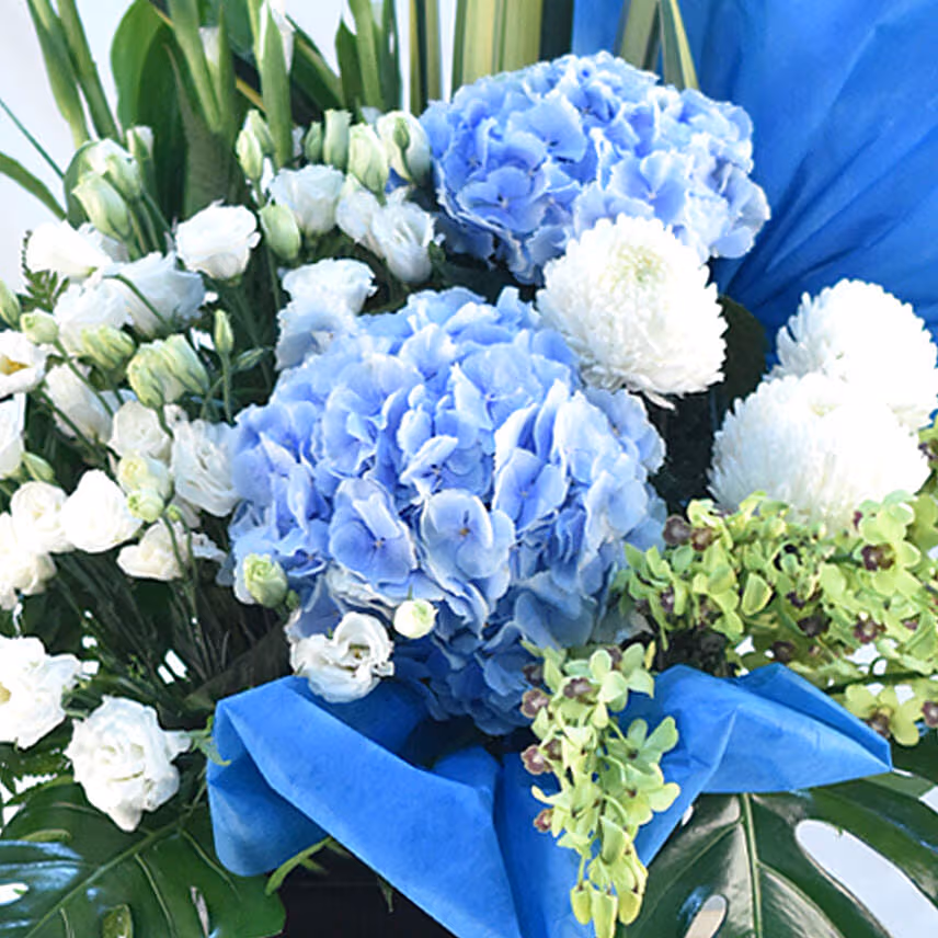 Soothing Mixed Flowers Black Stand