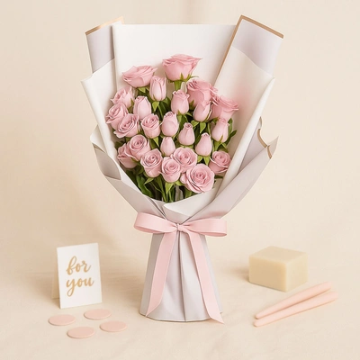 Purple and Pink Spray Rose Bunch