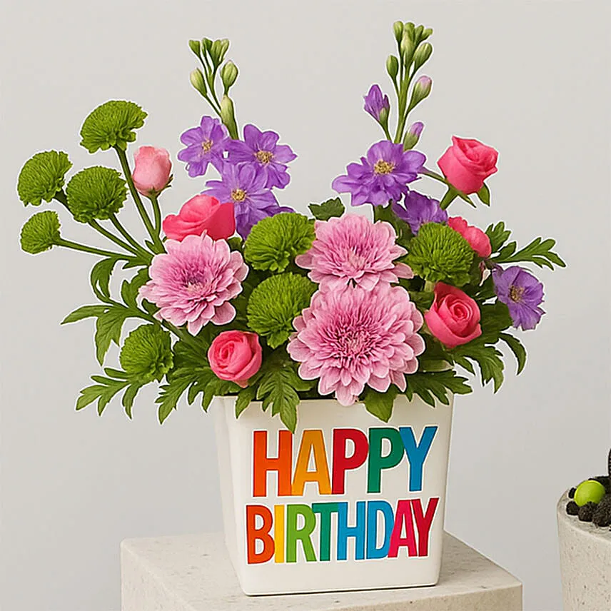 Birthday Flowers with Oreo Cake
