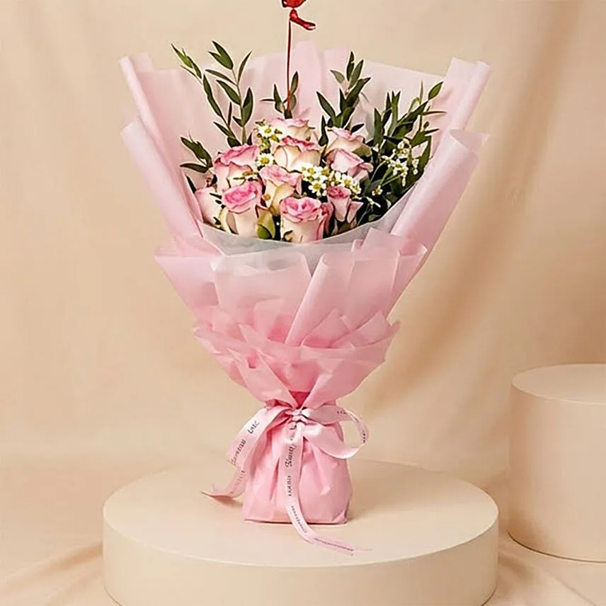 Titanic Rose Chamomile Bouquet With I Love You Balloon For Love