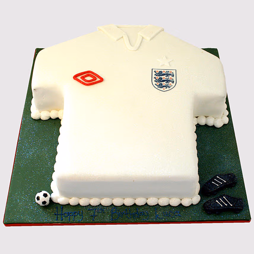 White Football Jersey Strawberry Cake