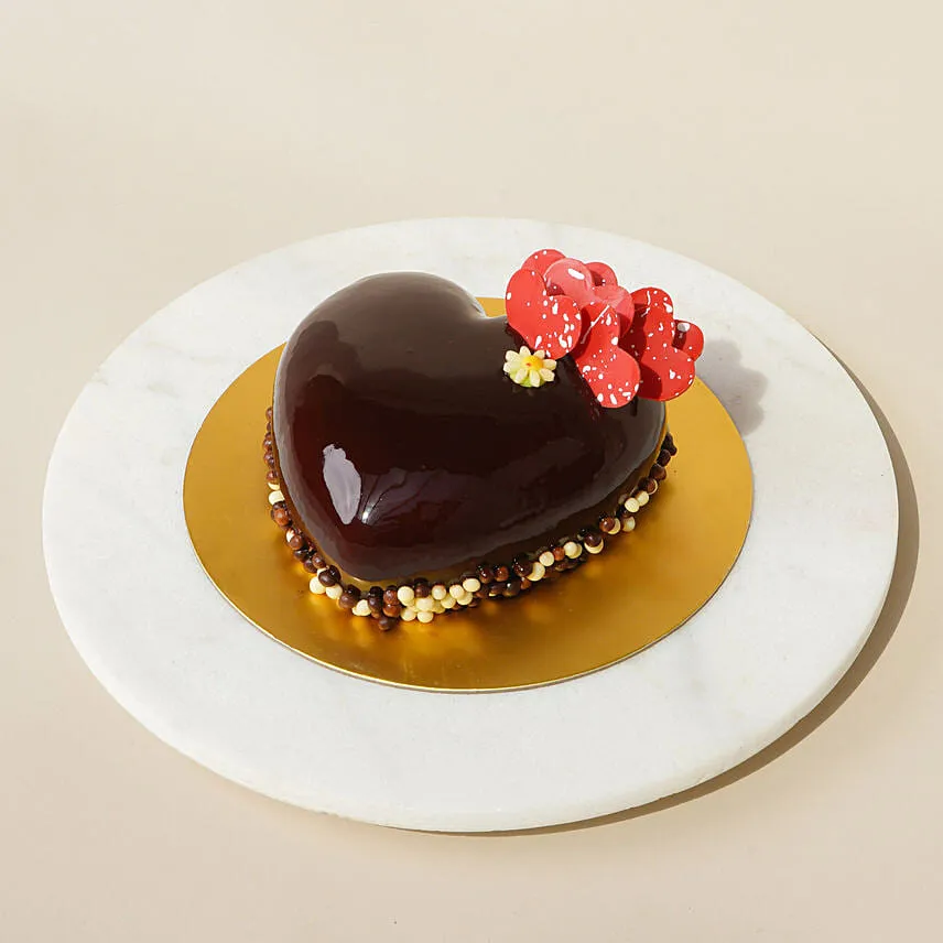 Triple Chocolate Heart Cake