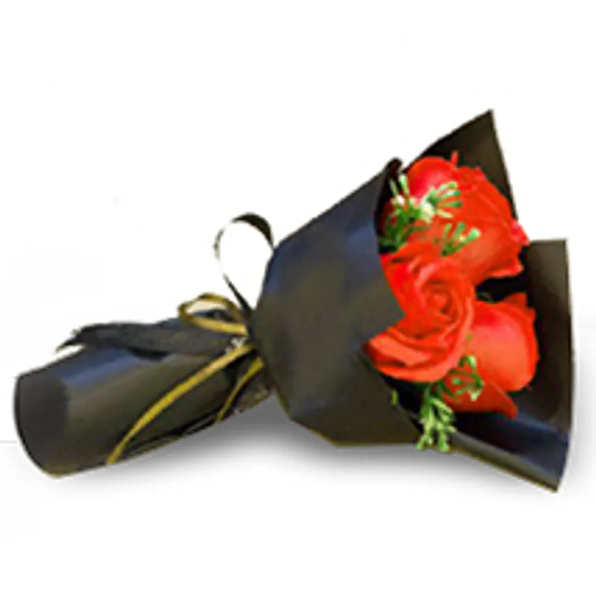 3 Orange Roses Bunch