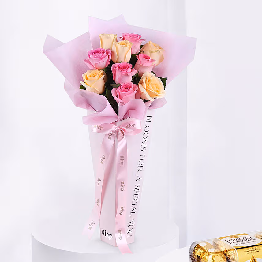 Pastel Petals Of Roses with Chocolates