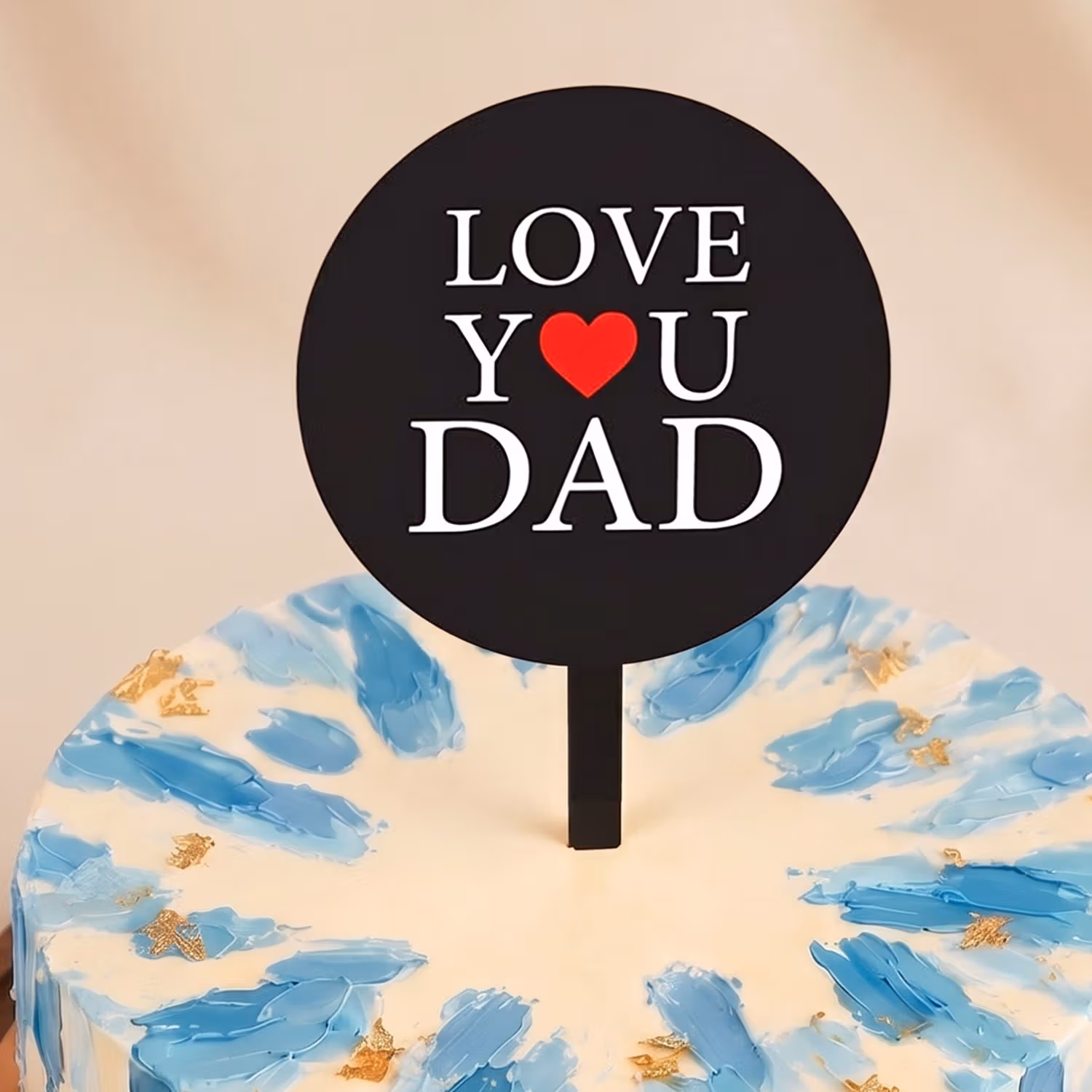 Father's Day Cake with Topper