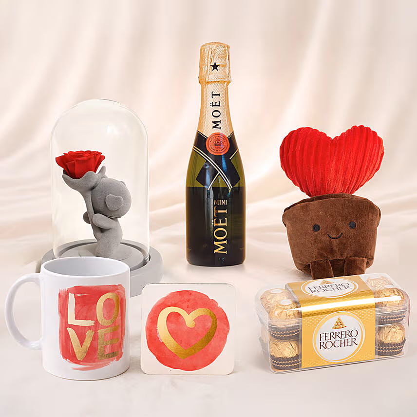 Valentine Gift Set With Wine
