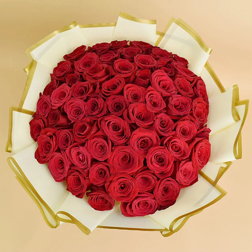 50 Valentine Roses Bouquet For 520 V-Day