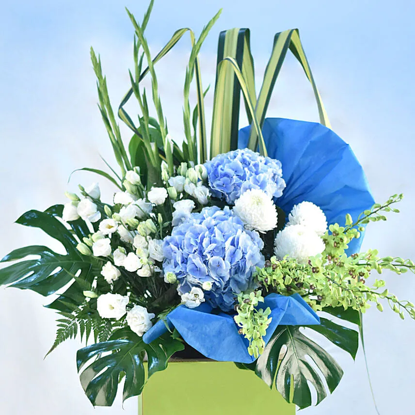 Soothing Mixed Flowers Green Stand