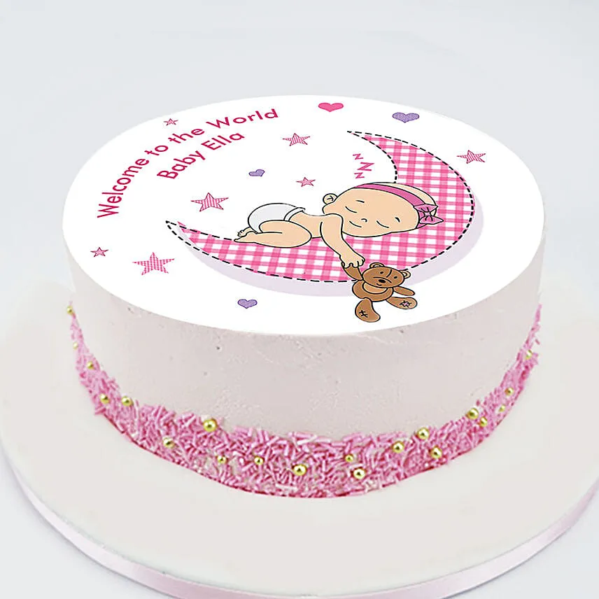 Welcome To The World Photo Cake