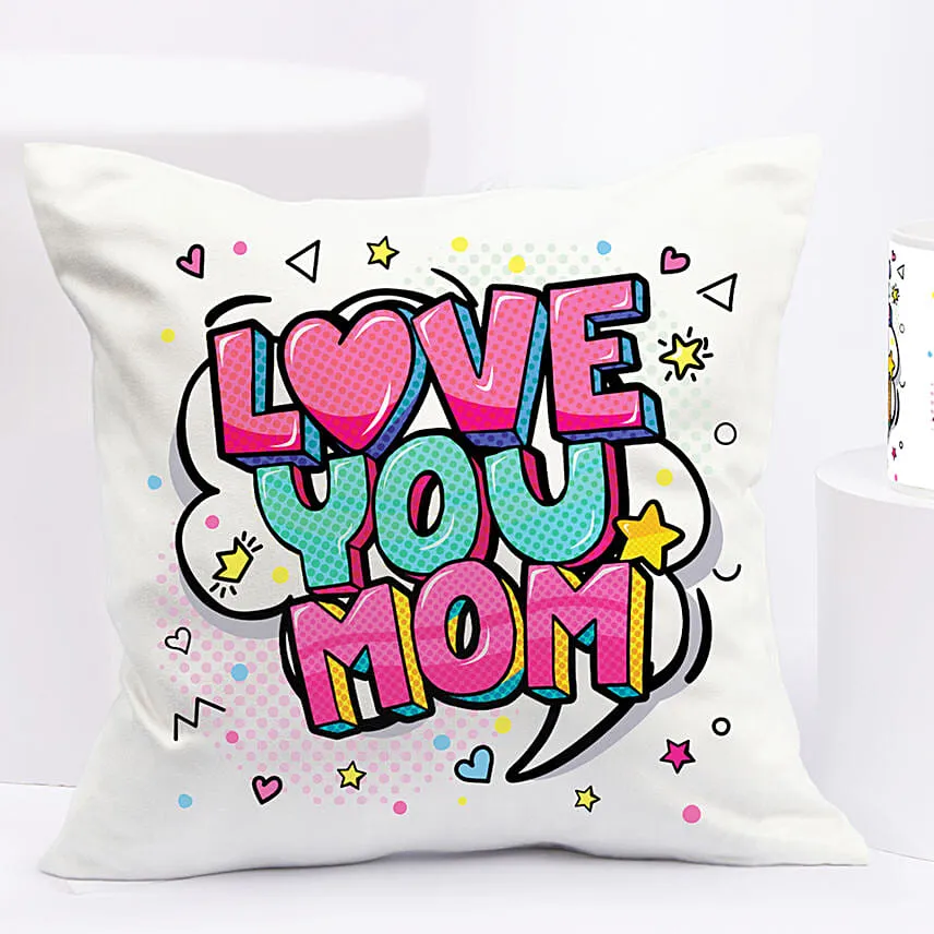 Love You Mom Cushion and Mug