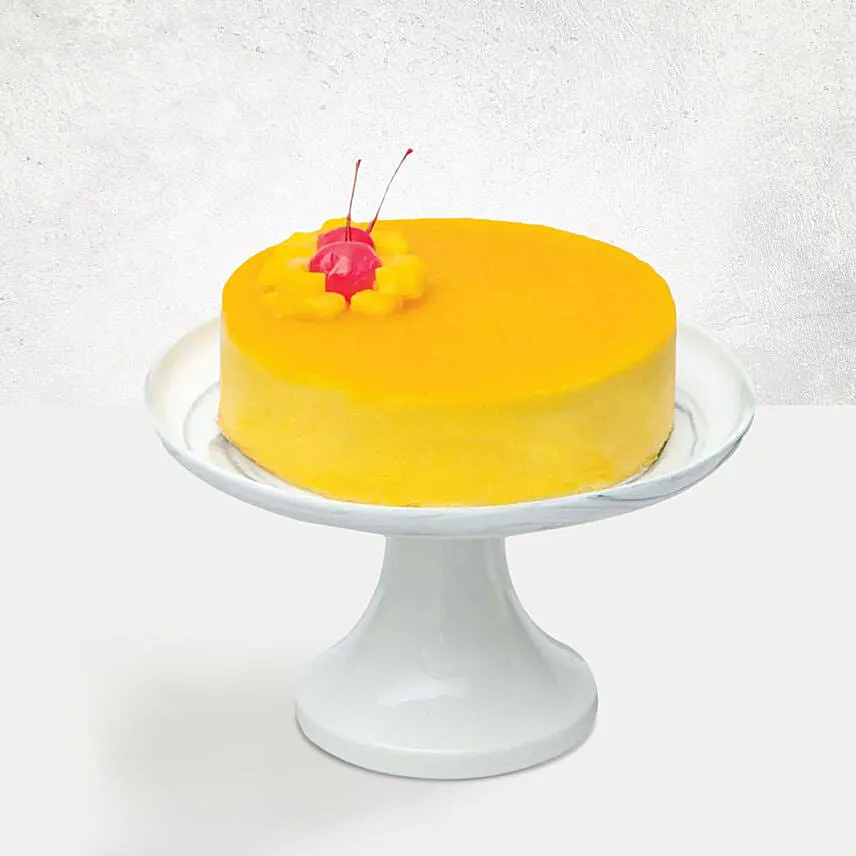 Mango Mousse Cake & Royal Purple Tulips